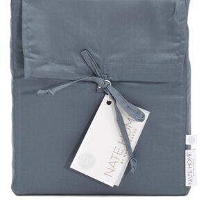 Nate Berkus 100% Cotton Sateen KING Size Sheet Set - slate gray/blue (300 TC)